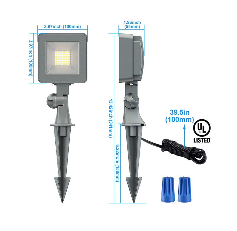 18w landscape light dimension