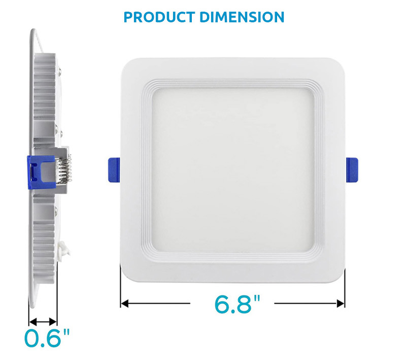 baffle slim square panel light product dimension