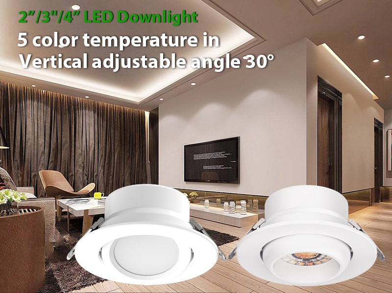 2-inch 3-inch 4-inch 5cct gimbal downlight